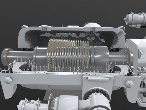 Turbine Cross section Model 3D