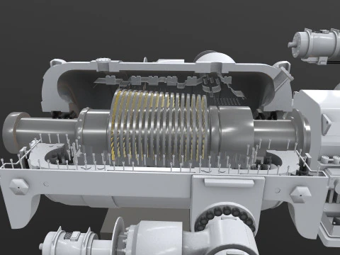 Turbine Cross section 3D Model
