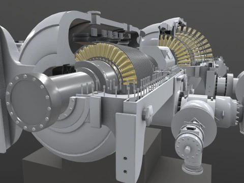 Turbine Cross section 3D Model