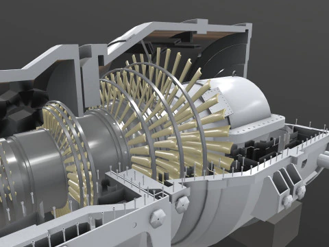 Turbine Cross section 3D Model