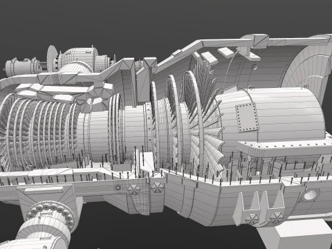 Turbine Cross section 3D Model