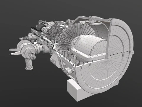 Turbine Cross section 3D Model