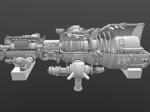 Turbine Cross section 3D Model