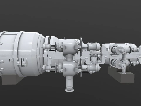 Turbine Cross section 3D Model