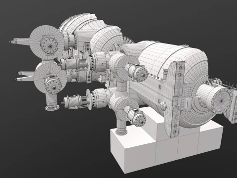 Turbine Cross section 3D Model