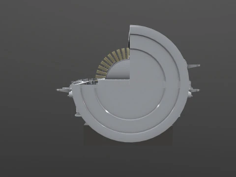 Turbine Cross section 3D Model