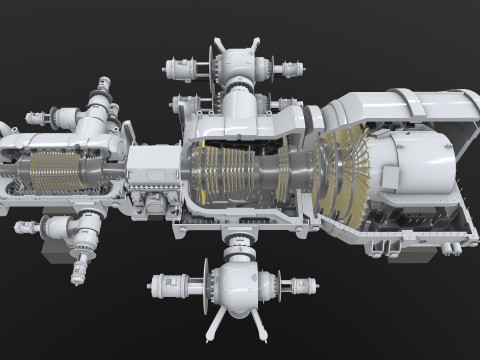 Turbine Cross section Model 3D