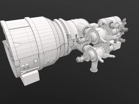 Turbine Cross section 3D Model