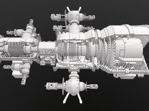 Turbine Cross section Model 3D