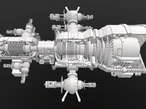 Turbine Cross section 3D Model