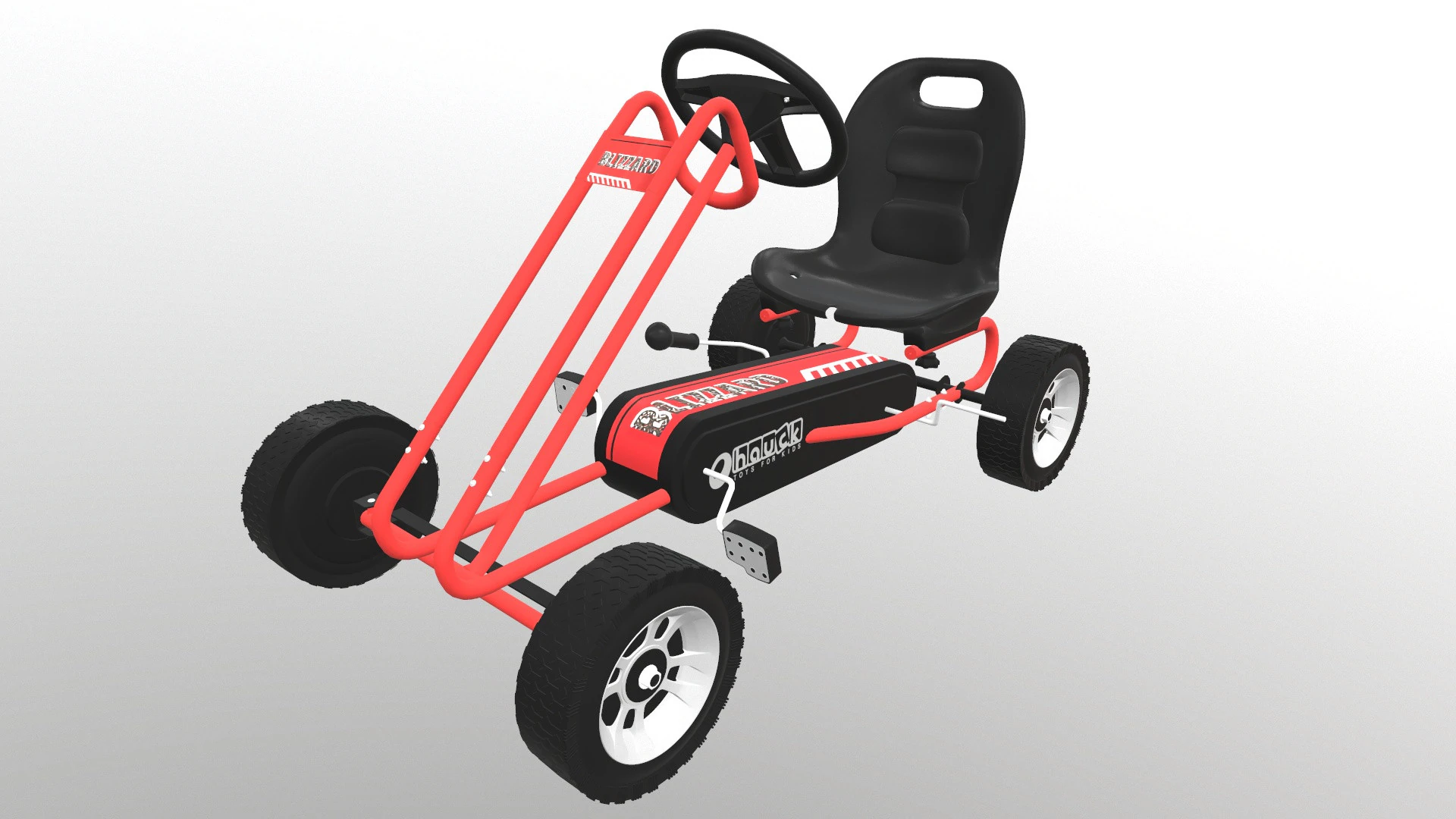 Pedal Powered Car 3D Model .c4d .max .obj .3ds .fbx .stl .blend 