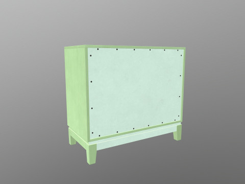 Green Accent Entryway Cabinet Model 3D