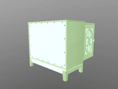 Green Accent Entryway Cabinet 3D Model