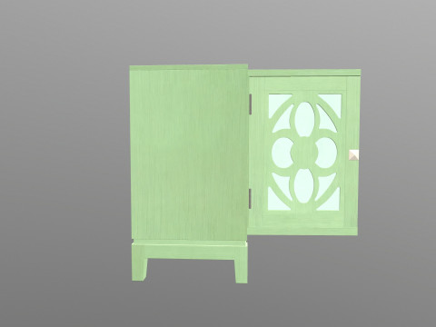 Green Accent Entryway Cabinet Model 3D