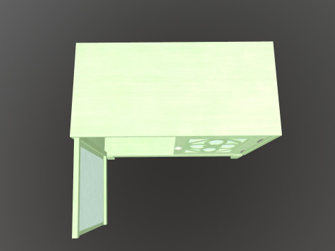 Green Accent Entryway Cabinet Model 3D