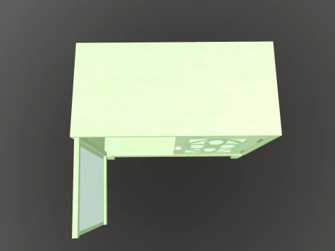 Green Accent Entryway Cabinet 3D Model
