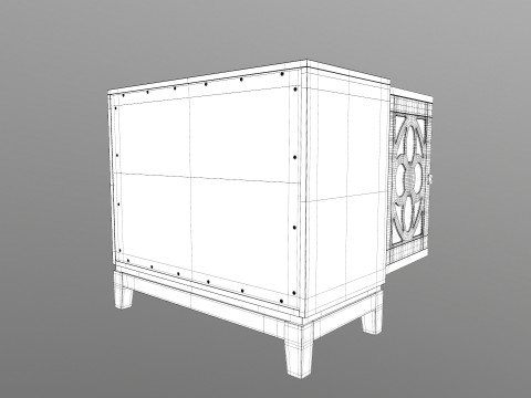 Green Accent Entryway Cabinet Model 3D