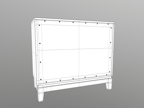 Green Accent Entryway Cabinet Model 3D