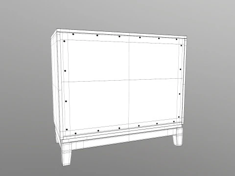 Green Accent Entryway Cabinet 3D Model