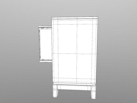 Green Accent Entryway Cabinet Model 3D