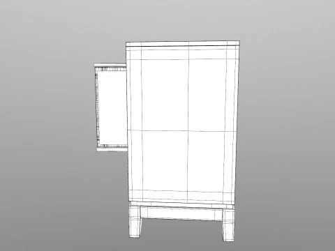 Green Accent Entryway Cabinet 3D Model