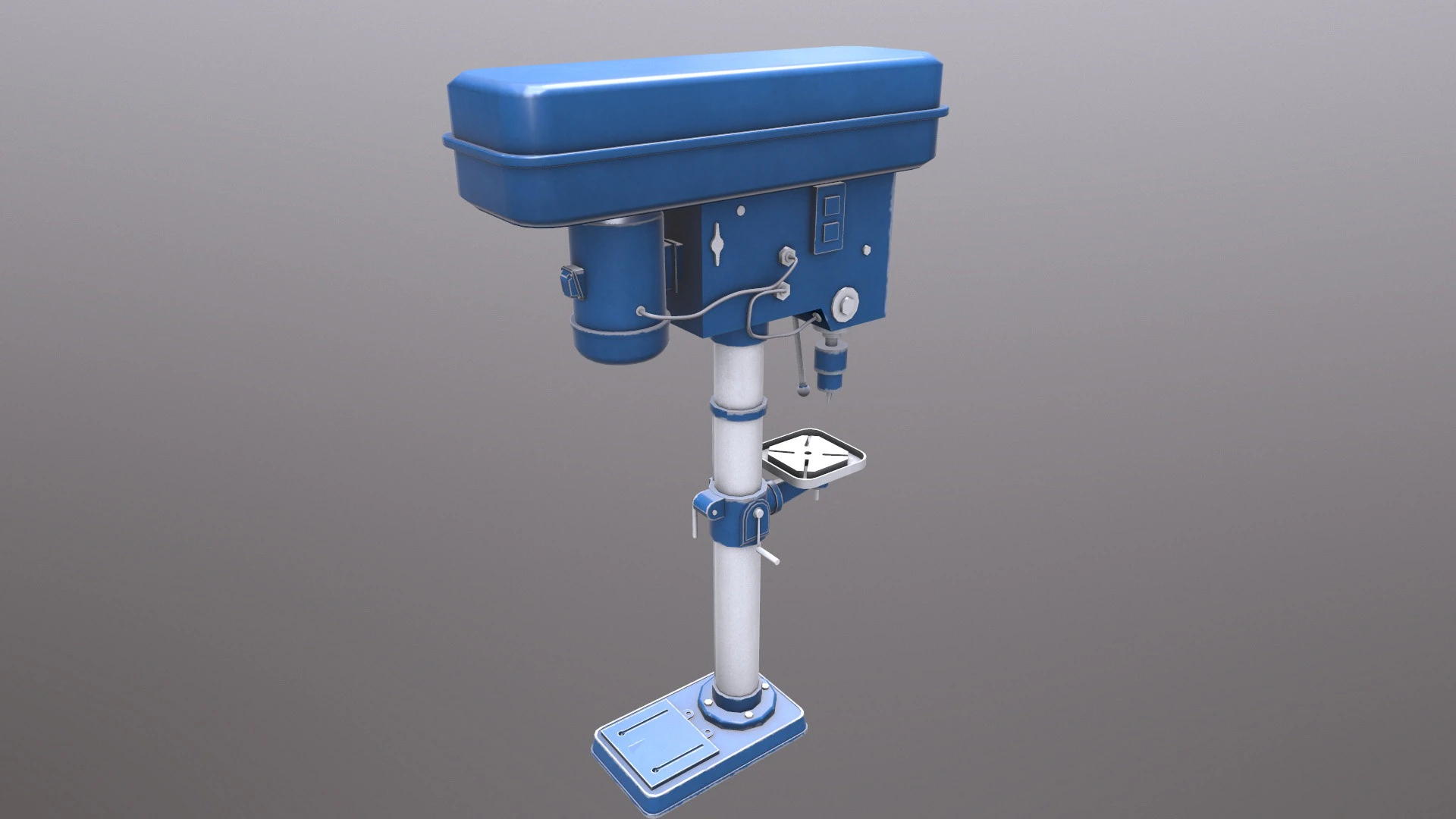 Drill Machine 3D Model .c4d .max .obj .3ds .fbx .stl .blend