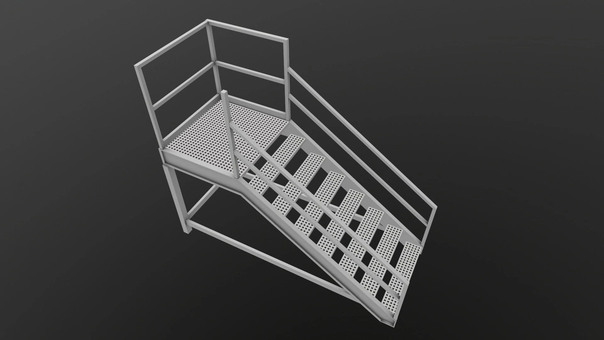 Stair 3D Model .c4d .max .obj .3ds .fbx .stl .blend 
