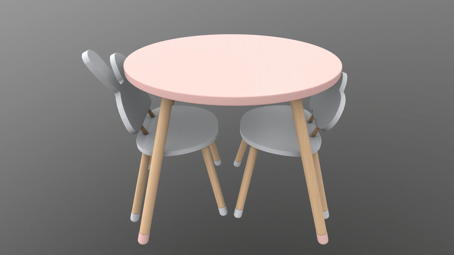 Kids Chair Table 3D Model .c4d .max .obj .3ds .fbx .stl .blend 