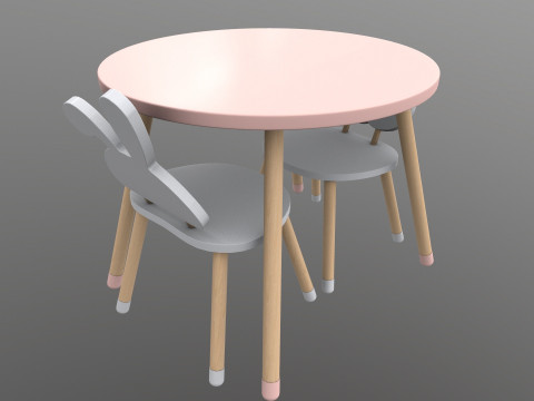 Kids Chair Table 3D 모델