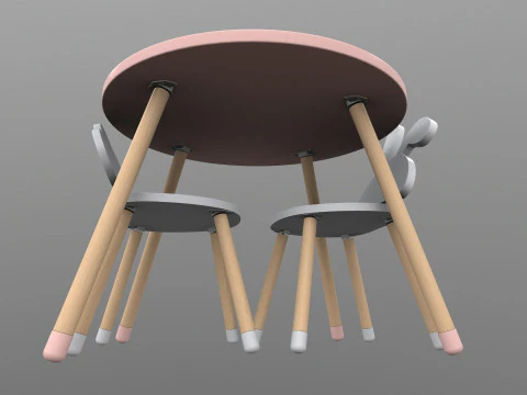 Kids Chair Table 3D Model