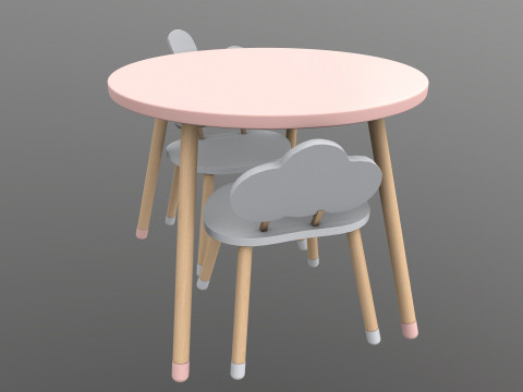 Kids Chair Table 3D 모델
