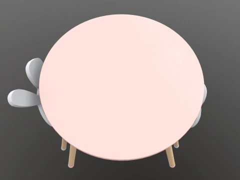 Kids Chair Table 3D Model