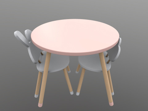 Kids Chair Table 3D 모델