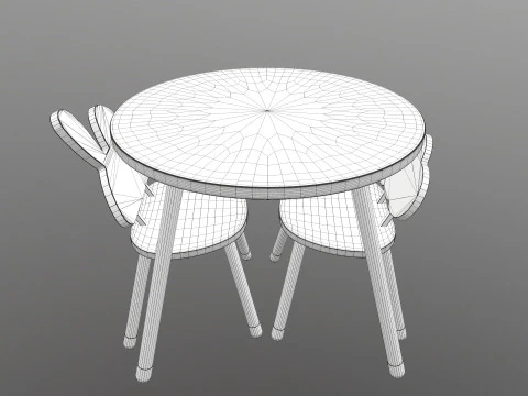Kids Chair Table 3D Model