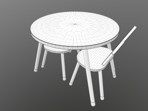 Kids Chair Table 3D 모델