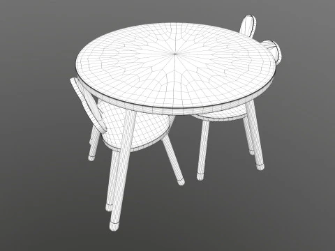 Kids Chair Table 3D Model