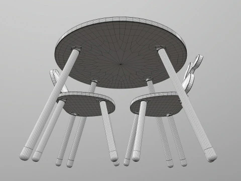 Kids Chair Table 3D Model