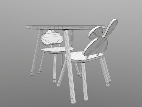 Kids Chair Table 3D 모델