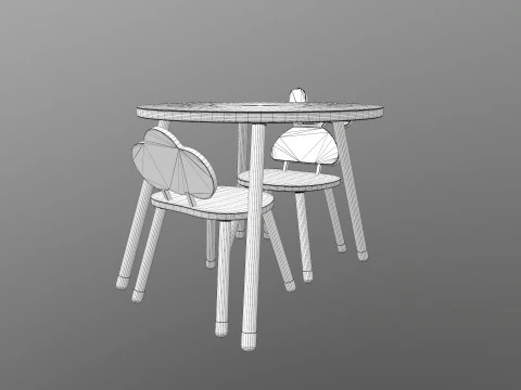 Kids Chair Table 3D Model