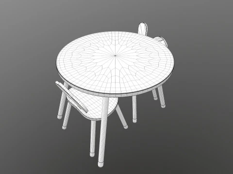 Kids Chair Table 3D Model