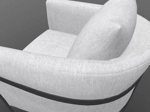 Gray Fabric Chair Modello 3D