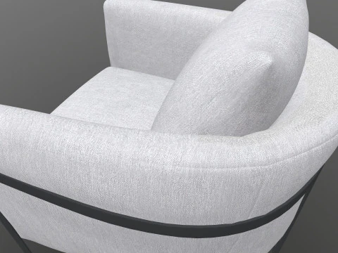Gray Fabric Chair 3D Model