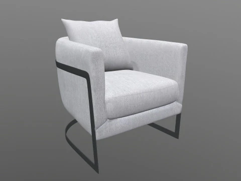 Gray Fabric Chair 3D Model