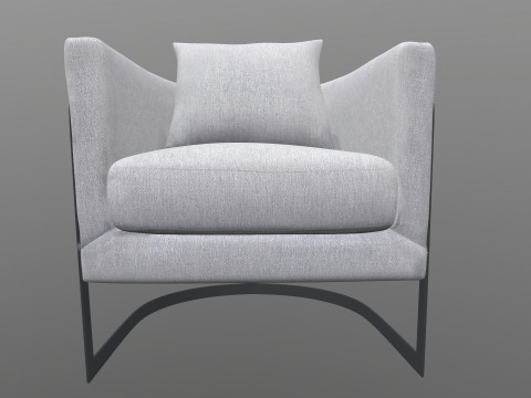 Gray Fabric Chair Modello 3D