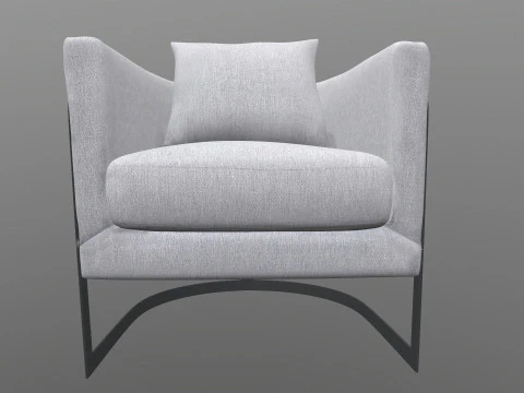 Gray Fabric Chair 3D Model