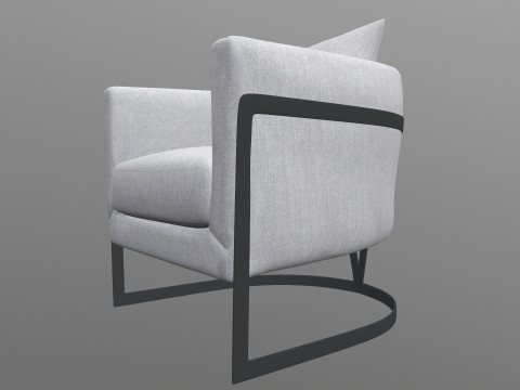 Gray Fabric Chair Modello 3D