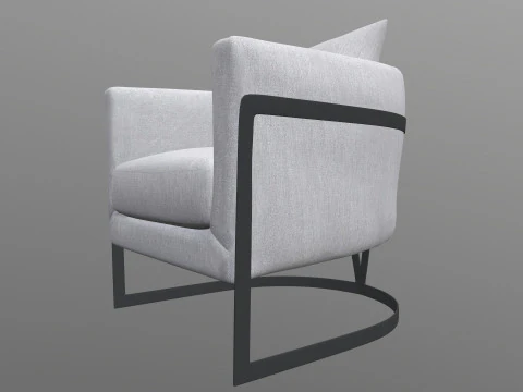 Gray Fabric Chair 3D Model