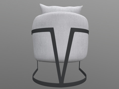 Gray Fabric Chair Modello 3D