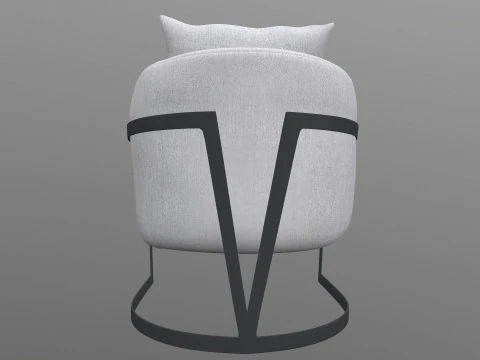 Gray Fabric Chair 3D Model