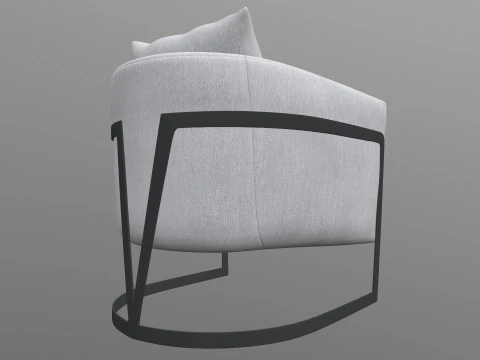 Gray Fabric Chair 3D Model